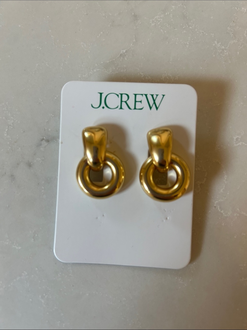 J. Crew Polished Gold Ring Drop Earrings